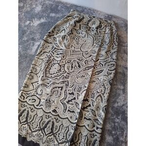 Josephine Chaus Chiffon Maxi Wrap Skirt Women 6 Blk Gray Fall Paisley Floral Y2K